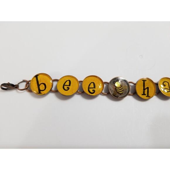 Copper colored six inch Bee happy bracelet b41 - Picture 2 of 16